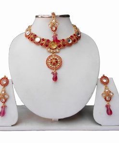 Beautiful Designer Fancy Jewelry Set with Matching Earrings and Tika-0