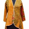 Beautiful Designer Handmade Stitched Yellow Quilted Jackets for Ladies-0