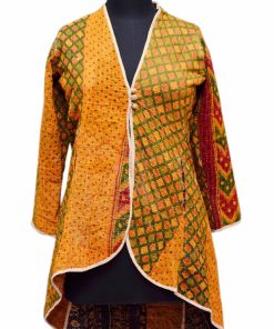 Beautiful Designer Handmade Stitched Yellow Quilted Jackets for Ladies-0