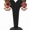 Designer Polki Earring in Multi Colored Stone and Beads for Wedding-0