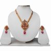 Maroon Ethnic Indian Pendant With Gorgeous Earrings For Girls-0