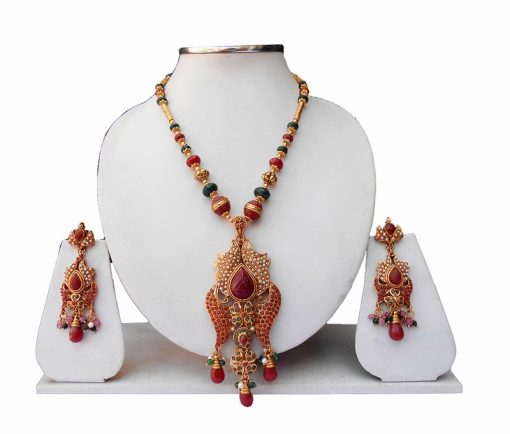 Gorgeous Multi colored Fashion Pendant Set with Matching Earrings-0