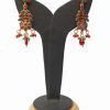Fashionable Polki Earrings with Stones and Beads for Wedding-0