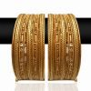 Set of Golden Bangles for Women from India with Elegant Design-0