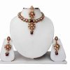 Buy Online Designer Indian Kundan Necklace Set with Earrings and Tika-0