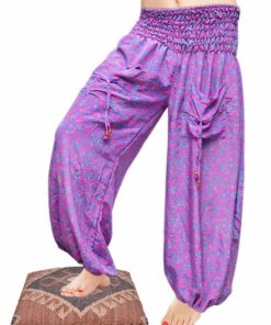 Designer Handmade Purple Long Genie Pants for Girls From India-0
