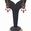 Fashionable Red and Green Polki Earrings for Women From India-0
