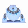 Buy Online Polki Necklace Set with Earrings and Maang Tika From India-0