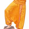 Designer Traditional Ethnic Design Silk Yellow Gypsy Pants From India-0