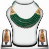 Traditional Green Color Polki Necklace Set for Women-0