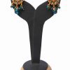 Shop Online Latest Design Turquoise Colored Stone Polki Earrings-0