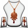 Women Fashion Necklace Set in Red and White Stones-0