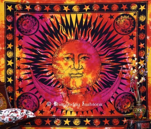 Colorful Sun and Moon Bohemian Tapestry Wall Hanging Bedding -1249
