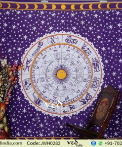 Purple & Orange Hippie Zodiac Tapestry