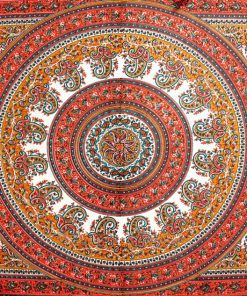 Boho Indian Dorm Bedroom Tapestry Throw Bedding in Mustard Paisley-3818