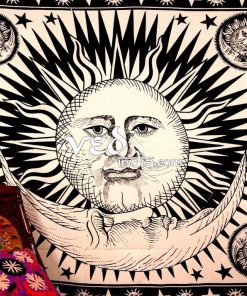 Bohemian Sun and Moon Wall Tapestry
