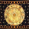 Black & Orange Astrological Tapestry Wall Hanging for Home Decor-0