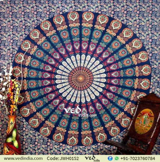 Buy Blue Mandala Tapestry Throw