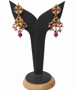 Shop Online Latest Design of Chandelier Earrings in Polki Stone from India-0