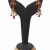 Classic Chandelier Style Polki Earrings in Colored Stones and Antique Polish-0