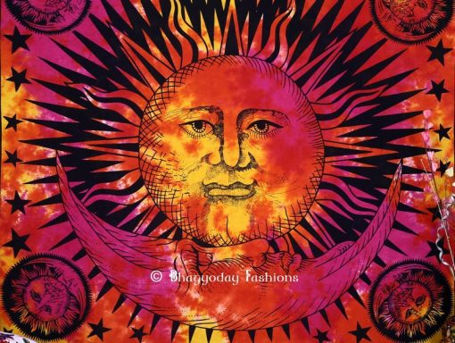 Colorful Sun and Moon Bohemian Tapestry Wall Hanging Bedding -0