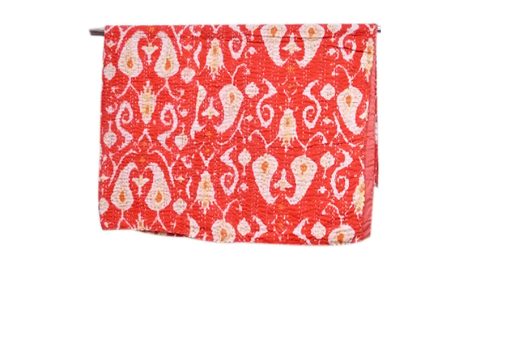 Buy Beautiful Designer Coral Red And White Cotton Bed Sheets-0