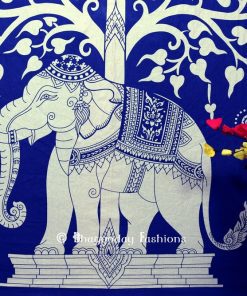 Popular Indian Blue Cotton Elephant Tree Tapestry Wall Hanging for House-1157