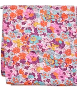 Designer Handmade Bed Sheet With White And Orange Floral Patterns-0