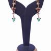 Buy Online Drop Style Designer Polki Earring in Red, Green and White Stones-0