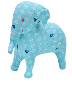 Buy Online Designer Sky Blue Elephant With White Hand Prints-0