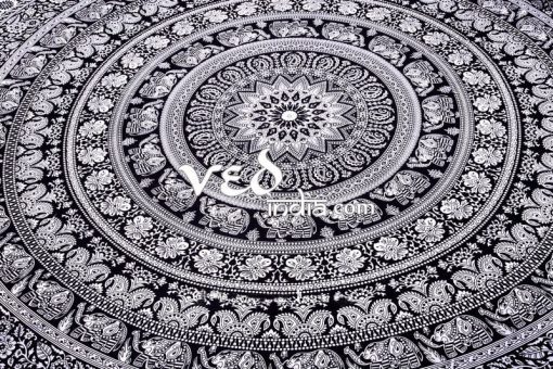 Black & White Elephant Tapestry Bedding