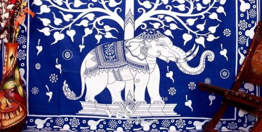 Elephant Tree Of Life Tapestry