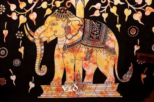 Elephant Tree Tapestry Orange Tie