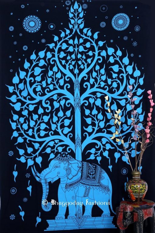 Buy Ferogi Color Elephant Tree Tapestry Wall Hangings for Living Room-0
