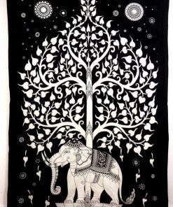 Black and White Elephant Tapestry