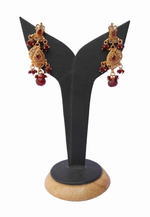 Elegant Polki Earrings in Chandelier Style for Fashionable Women-0
