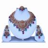Shop Online Fashionable Polki Necklace Set with Matching Earrings and Tika-0