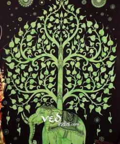Beautiful Green Elephant Tree Tapestry