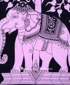 Cheap Light Pink Elephant Mandala Tapestry Kit Wall Hanging from India-1155