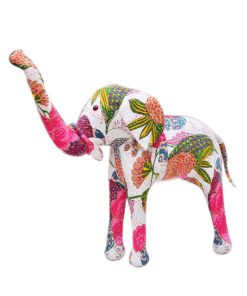 Buy Online Colorful Floral Printed Indian Handmade Elephant With Embroidery-0