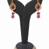 Elegant Red and White Kundan Stone Earring for Fashionable Women-0