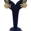Party Wear Green Stone Studded Party Earring for Girls from India-0