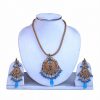 Designer Party Wear Polki Pendant Set with Earrings for Special Occasion-0