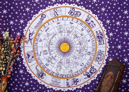 Hippie Zodiac Tapestry Wall Hanging