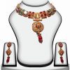Red, Green and white Royal Polki Fashion Jewelry Set for Parties -0