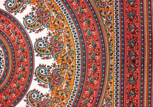 Boho Indian Dorm Bedroom Tapestry Throw Bedding in Mustard Paisley-3815