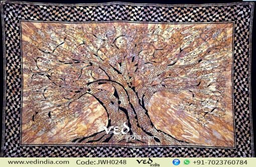 Tree of Life Tapestry in Brown Color