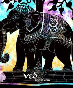 Elephant Tapestry in Blue Color