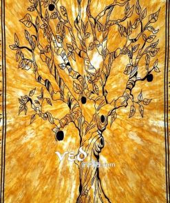 Yellow Tree of Life Twin Tapestry
