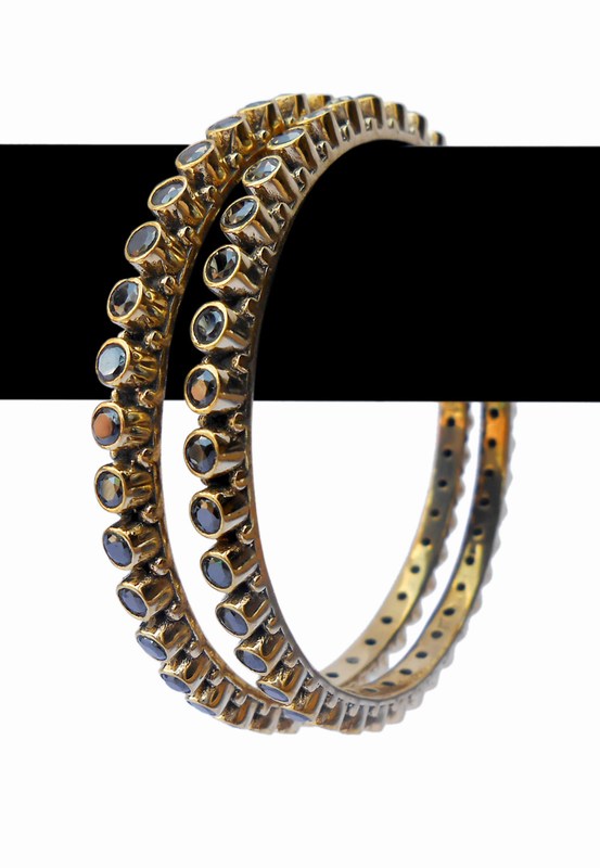 Latest Design Fashion Bangles in Red Color Stones from India-0